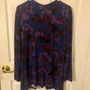 Purple peplum long sleeve top